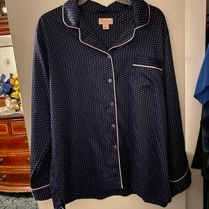 Navy Blue and Polka Dot Cabernet Pajama Set.